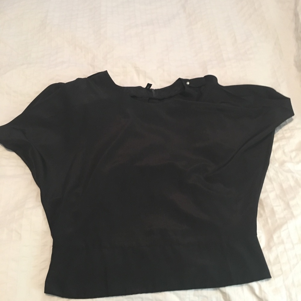 Black Open Back Blouse